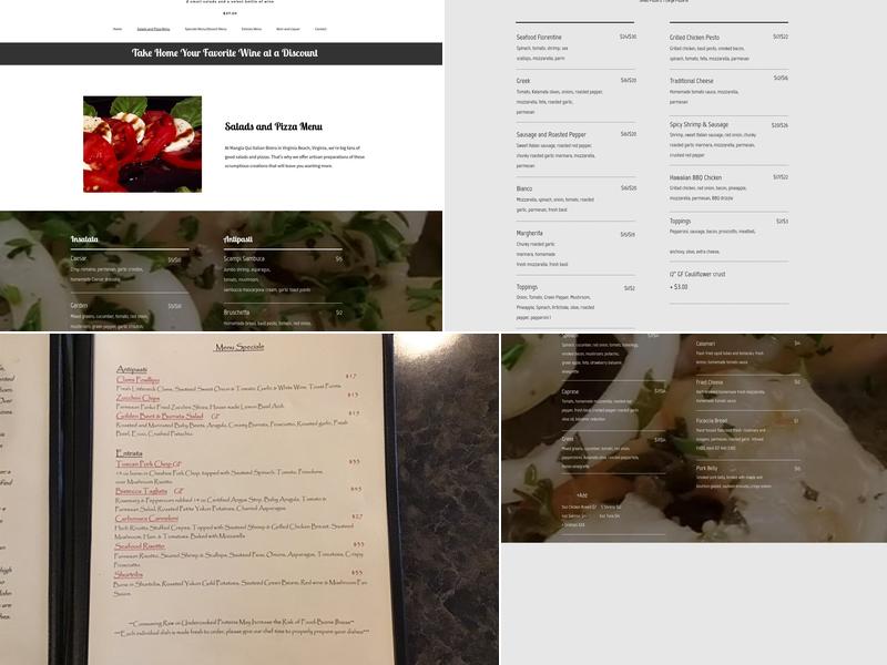 Mangia Qui Italian Bistro Menu