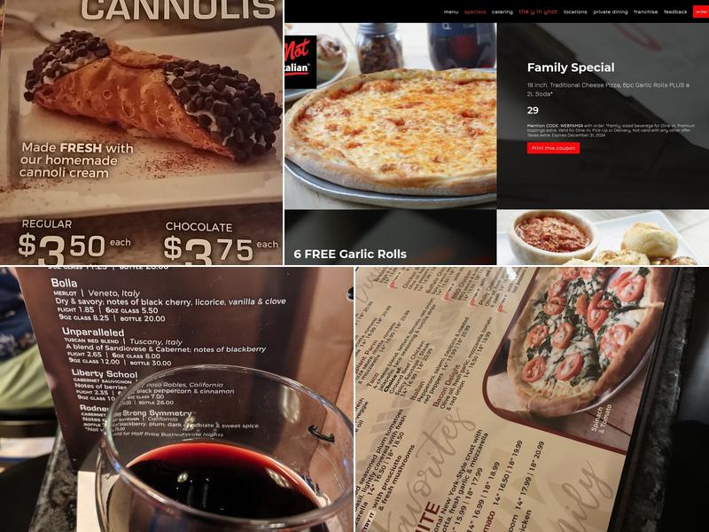 Ynot Italian Menu