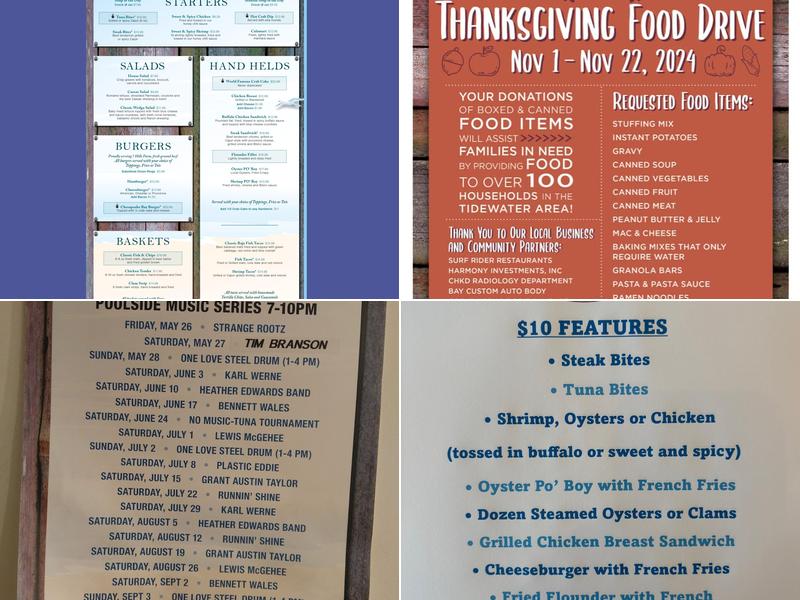 Surf Rider Grill Menu