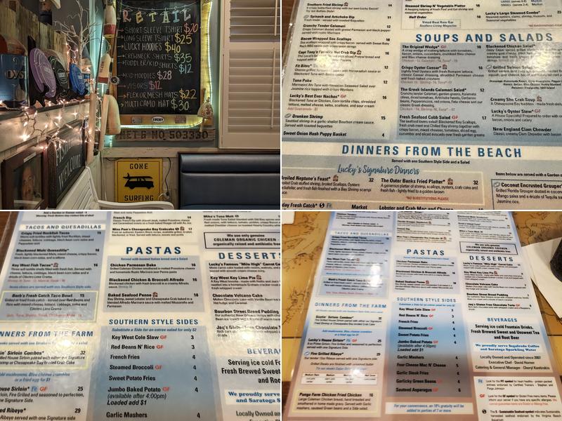 Lucky Oyster Seafood Company Menu