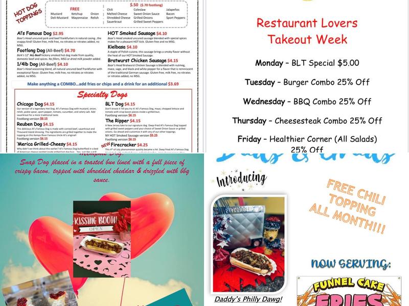 Famous Uncle Al's @ Kemps River Menu