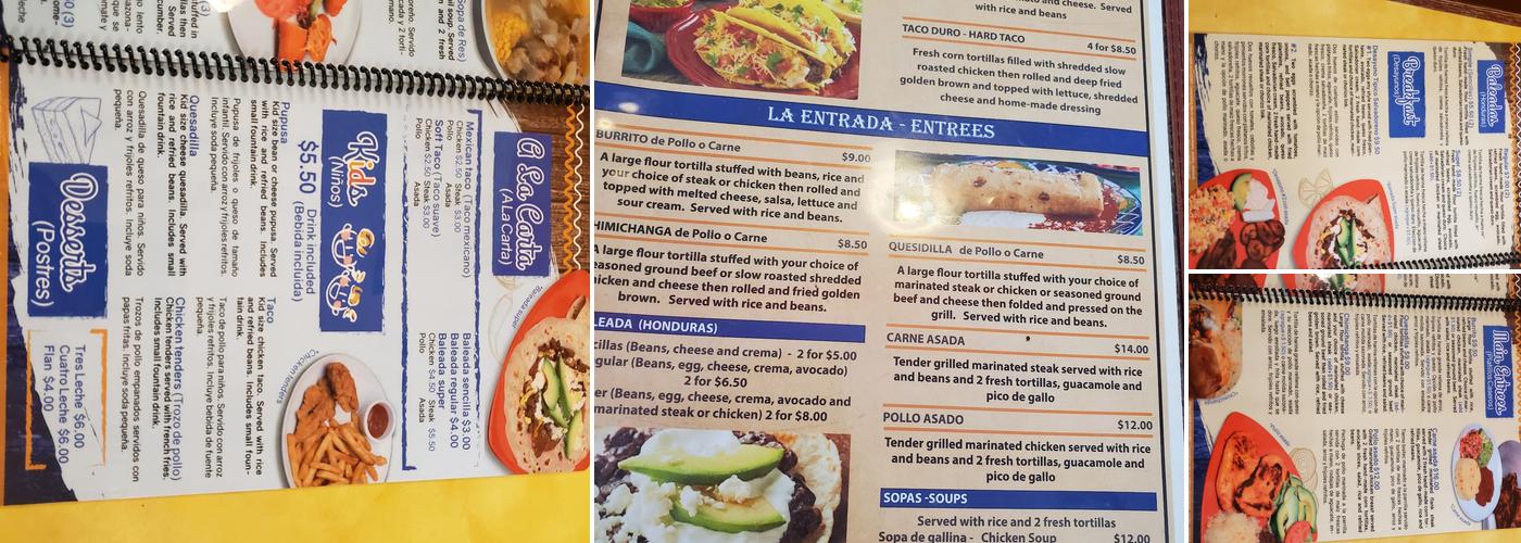 Lucita's Pupuseria Menu