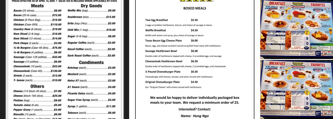 Waffle House Menu