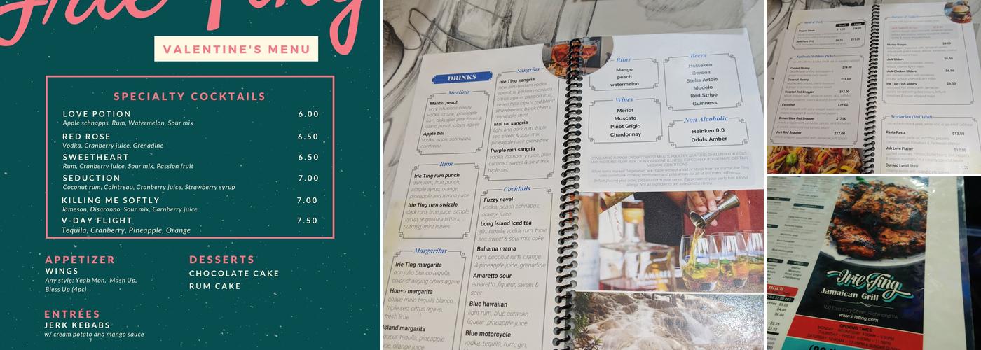 Irie Ting Jamaican Grill Menu