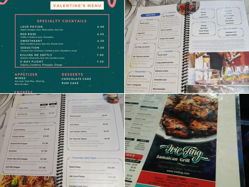 Irie Ting Jamaican Grill Menu