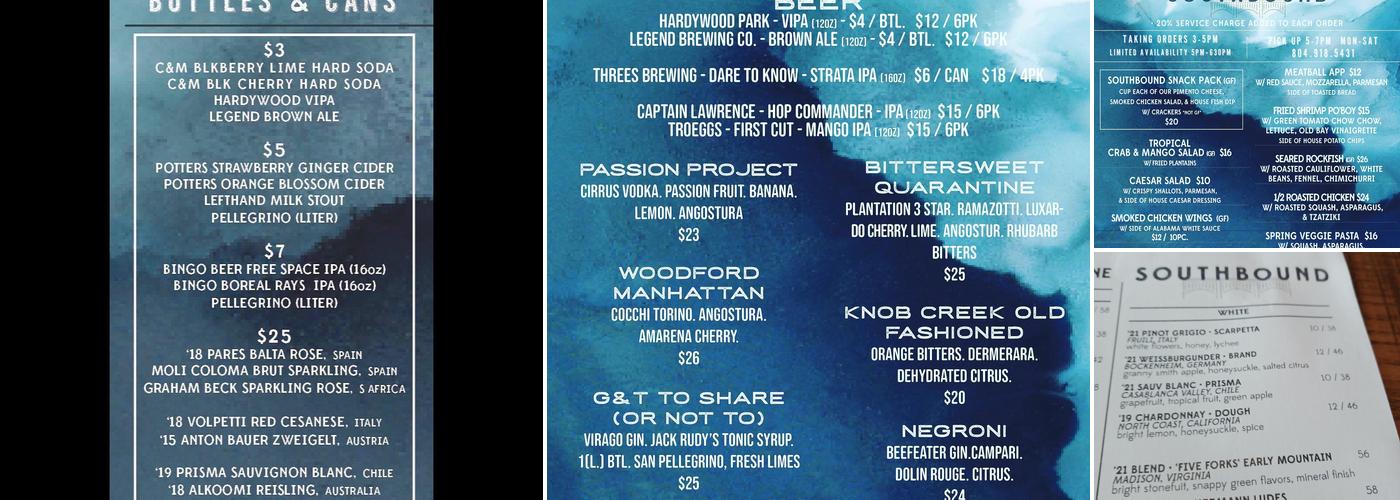 Southbound Menu