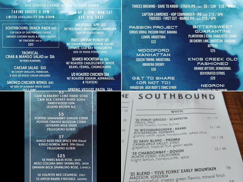 Southbound Menu