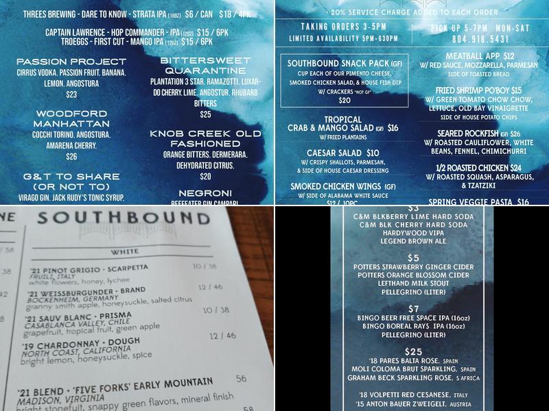 Southbound Menu