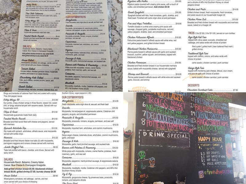 Fire & Hops Pizza Co. Menu