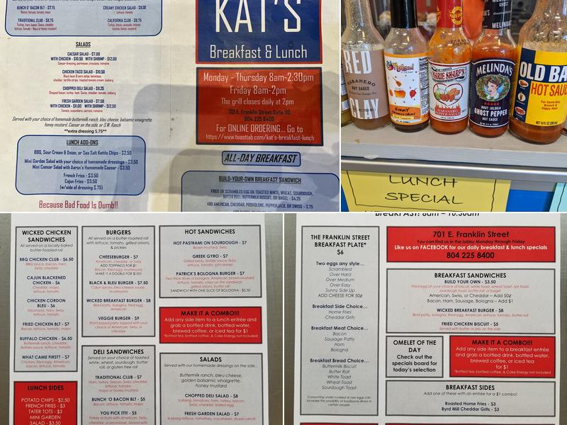 KAT'S Breakfast & Lunch Menu