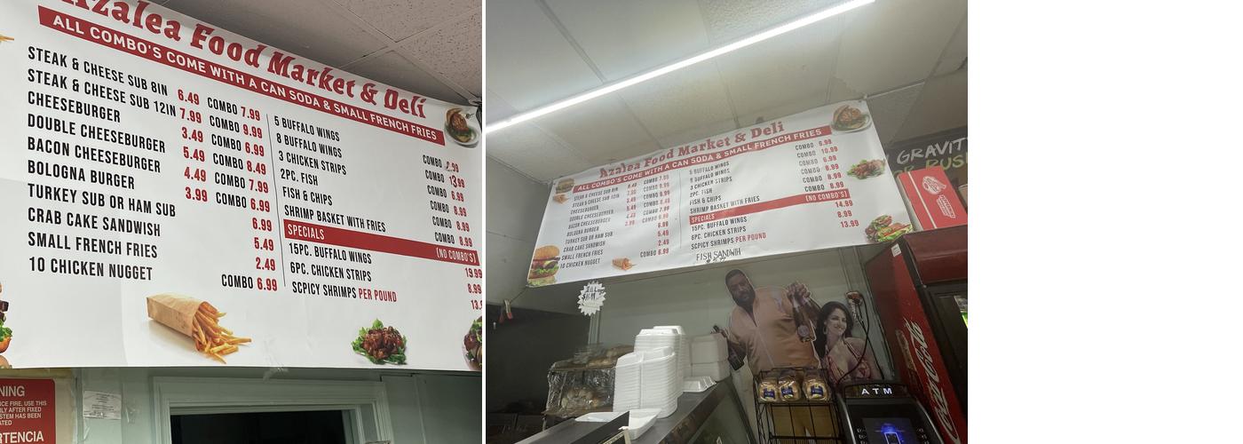 Azalea Food Market & Deli Menu