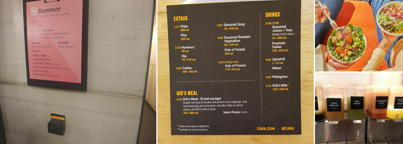 CAVA Menu