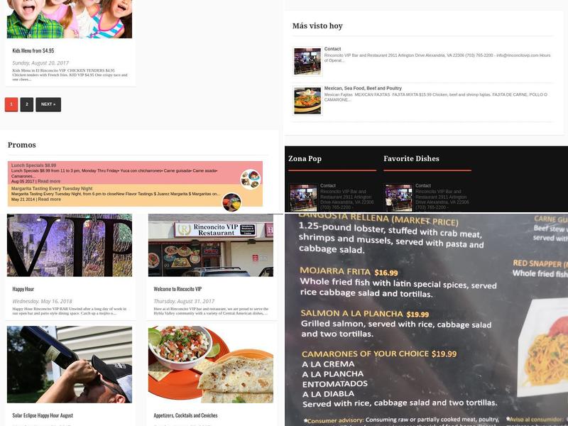 Rinconcito VIP Menu