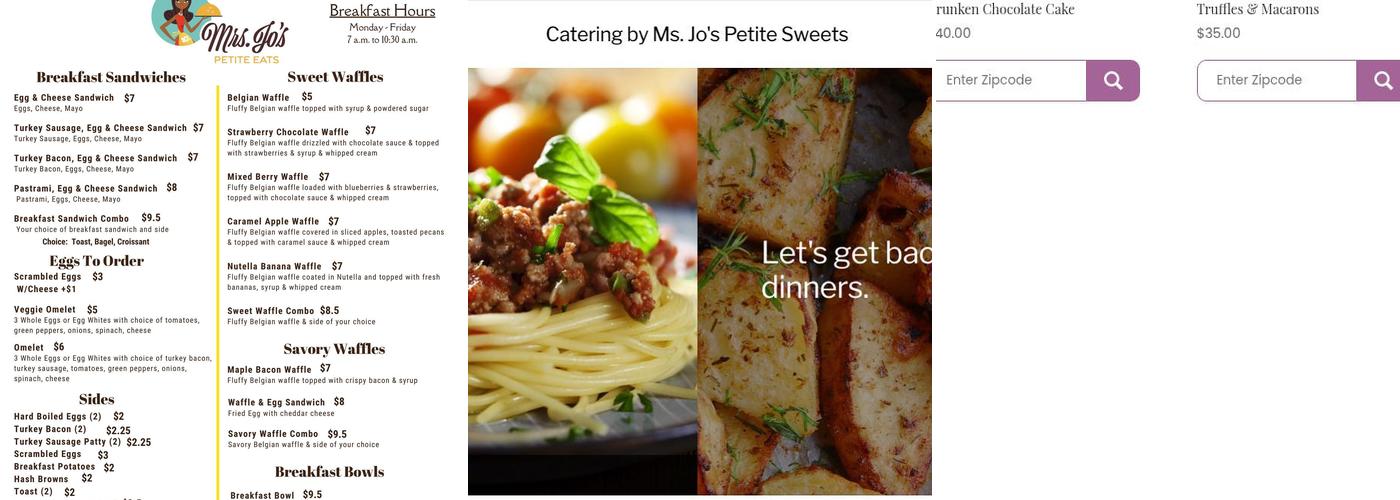 Ms. Jo’s Petite Sweets Menu