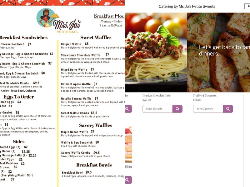 Ms. Jo’s Petite Sweets Menu