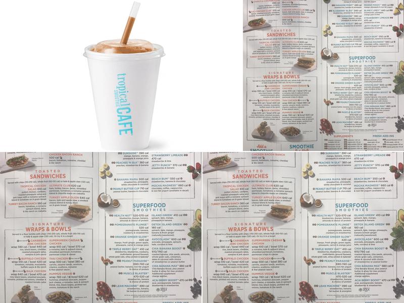 Tropical Smoothie Cafe Menu