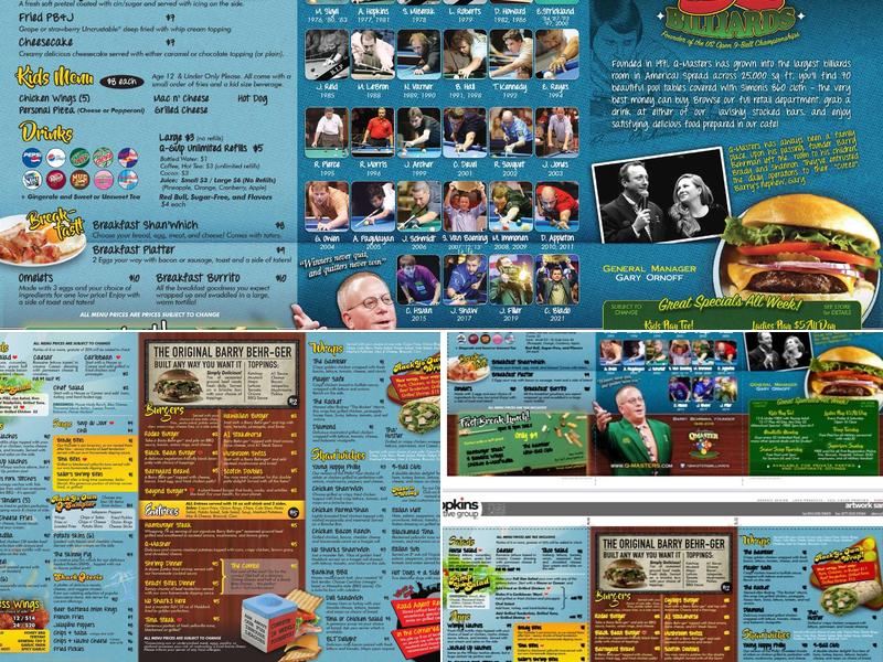 Q-Master Billiards Menu