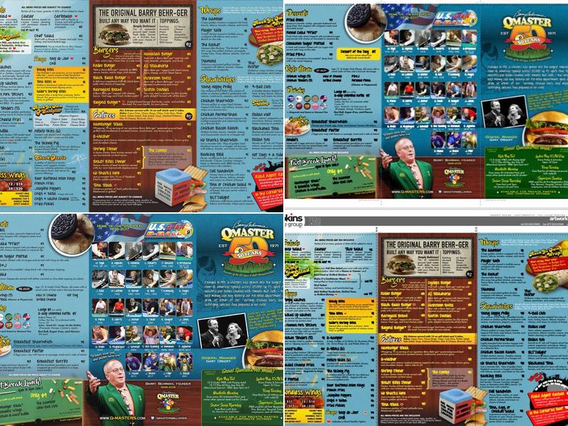 Q-Master Billiards Menu