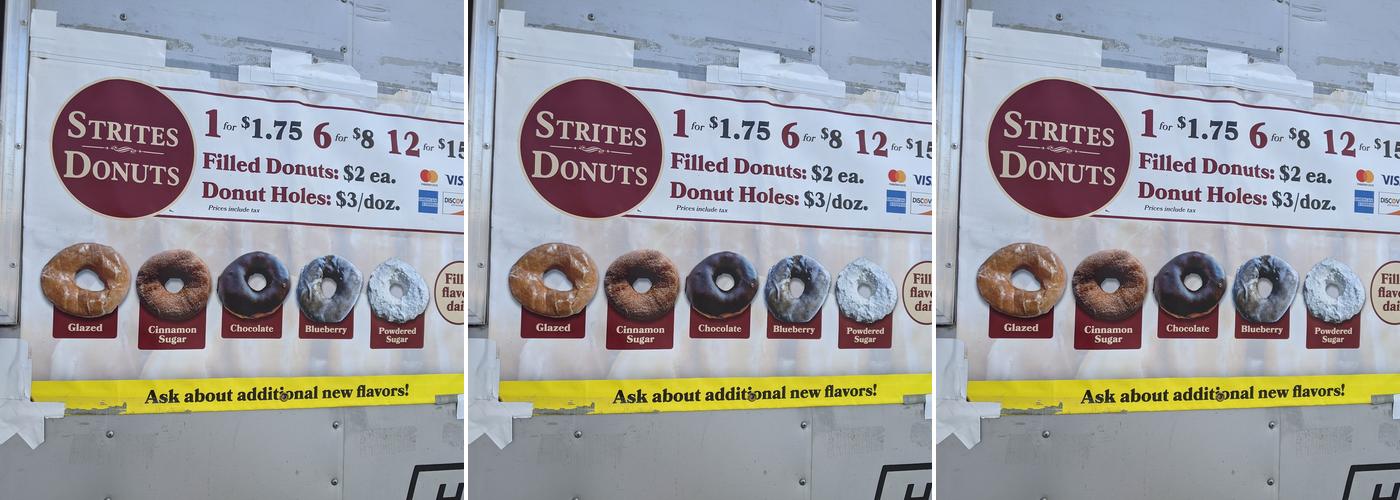 Strite's Donuts Menu