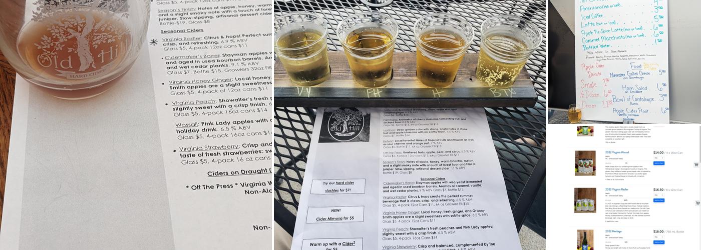 Old Hill Cider Menu