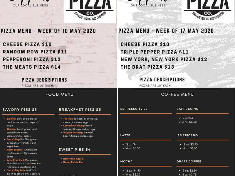 Park Pie LLC Menu
