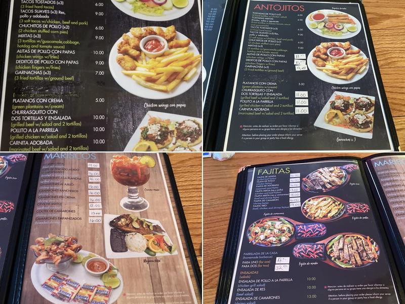 CASA CHAPINA RESTURANT Y SPORT BAR. Menu