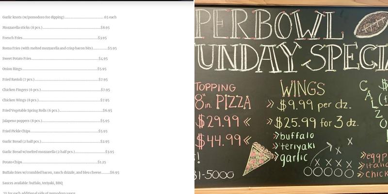 Via Roma Banquet Hall Menu