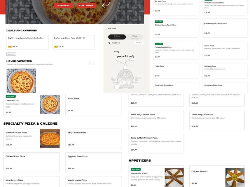 Pioneer Pizza House Menu