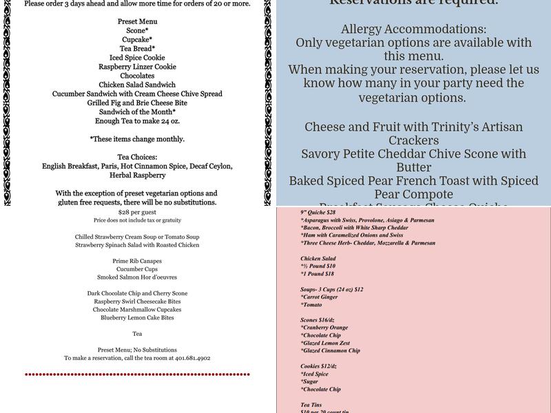Trinity Confections LLC Menu