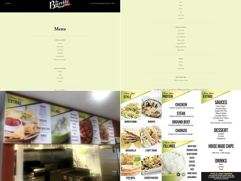 The Burrito Bowl Express Menu