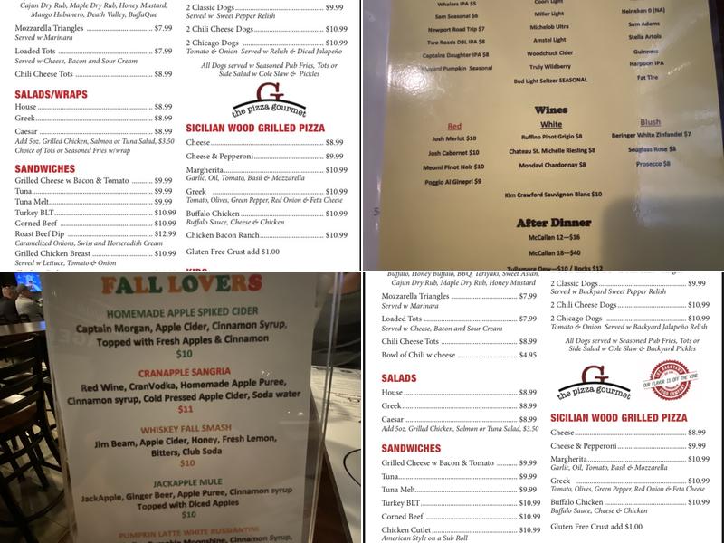 TO's Bar and Grille Menu
