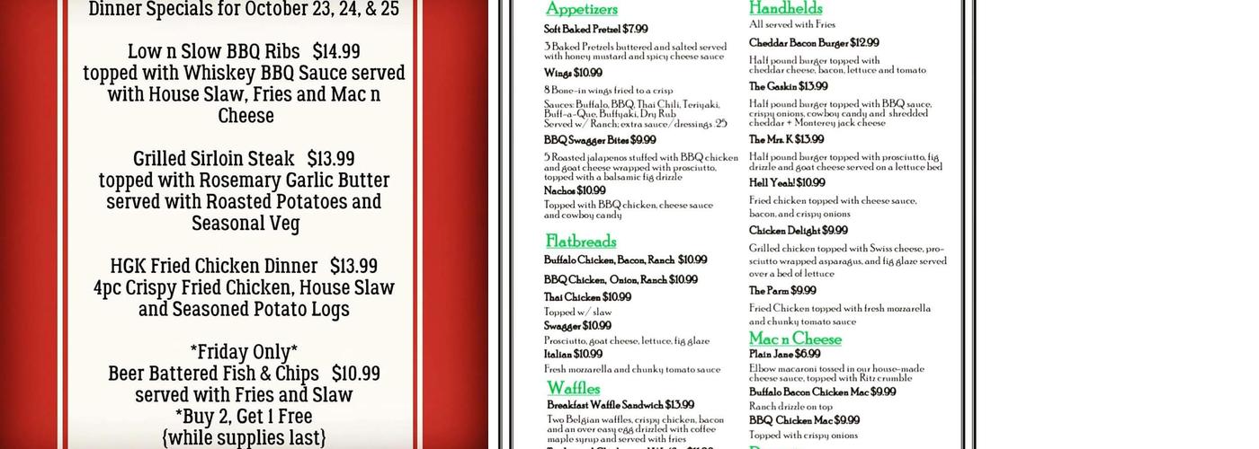 Galway Bay Irish Pub Menu