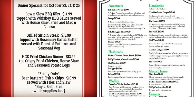 Galway Bay Irish Pub Menu