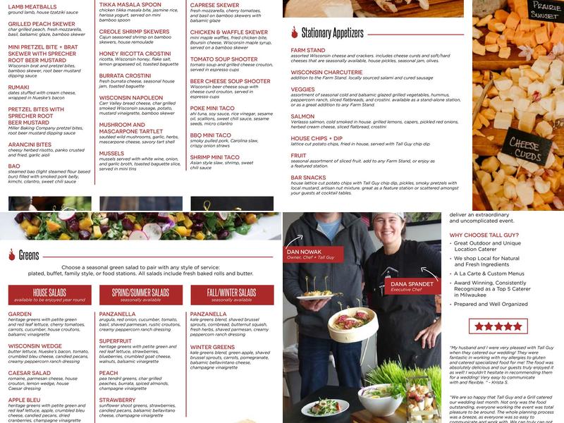 Tall Guy and a Grill Catering Menu