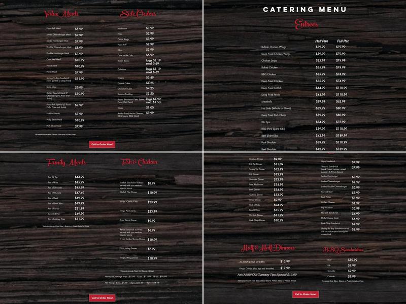 Ashley's Bar-B-Que Menu