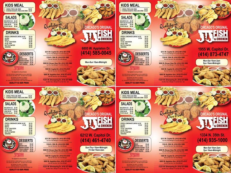 JJ Fish and Chicken Menu