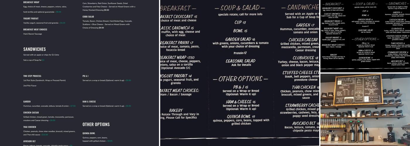 B's Brew Menu