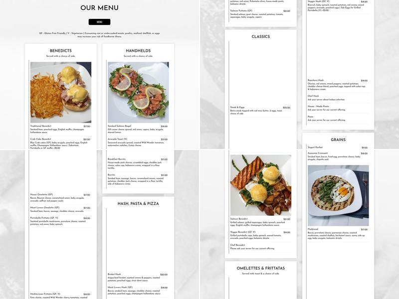 Good Eats Cafe Menu