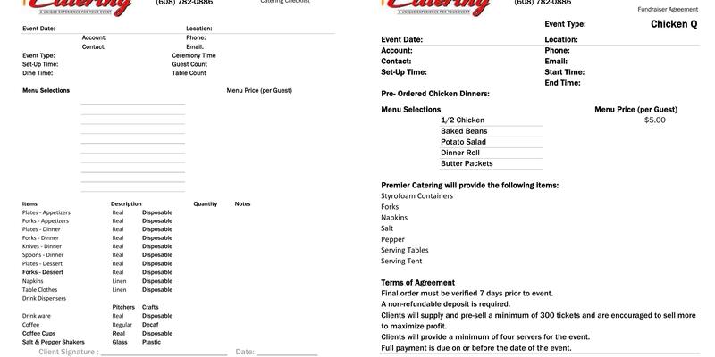 Premier Catering Menu