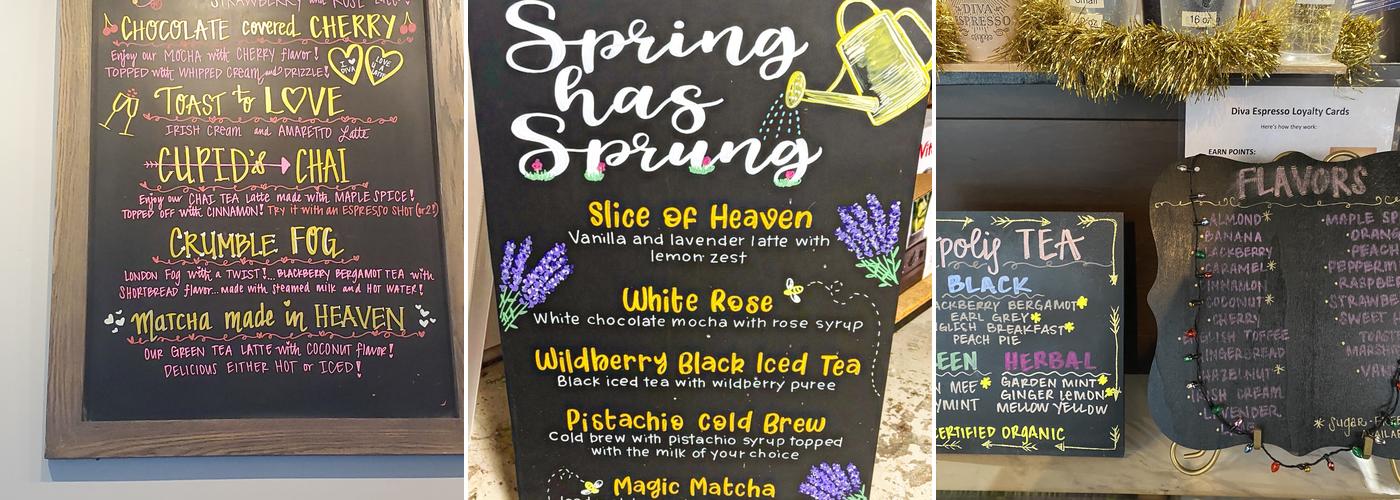 Diva Espresso Menu