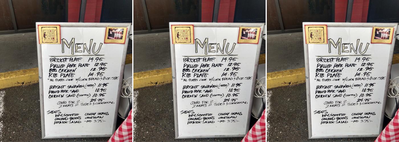 Smokin' Pete's BBQ Menu