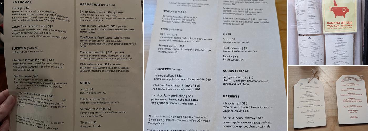 Pancita at Pair Menu