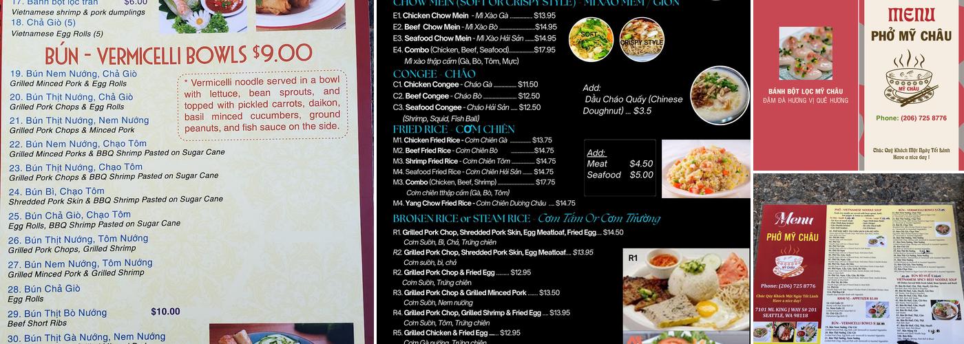 Pho My Chau Restaurant Menu