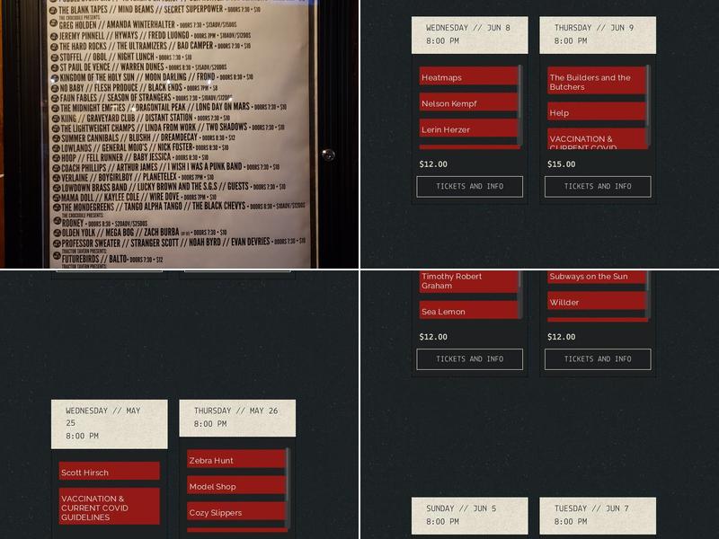 The Sunset Tavern Menu