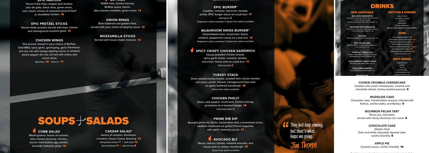 EPIC Menu