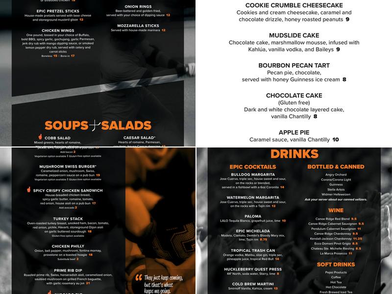 EPIC Menu