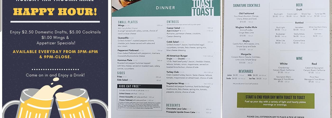 Toast to Toast Restaurant & Lounge Menu