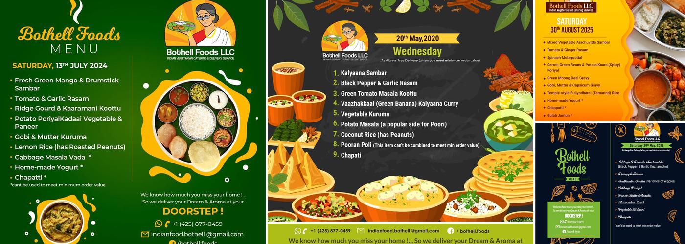 Bothell Foods LLC (Indian Vegetarian Restaurant & Caterning Service) Menu