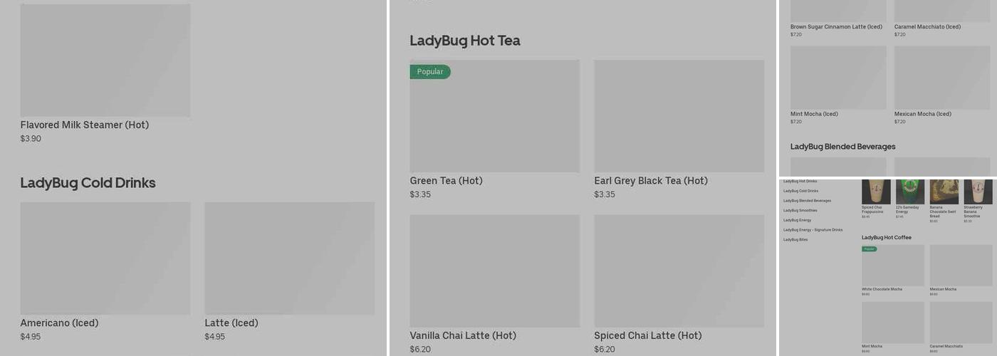 Ladybug Espresso Menu