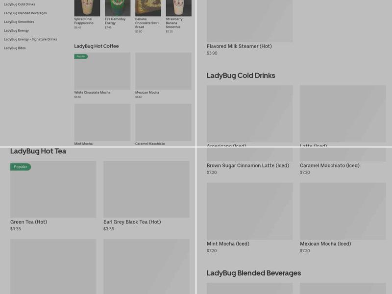 Ladybug Espresso Menu